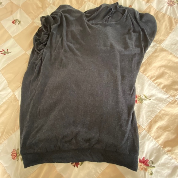 Bordeaux I Anthro I Blue Draped Top with Built-In Tank - Picture 15 of 16